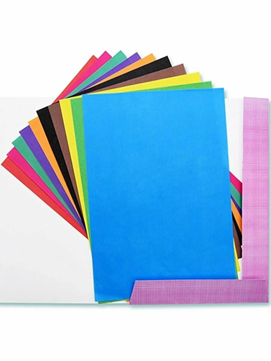 Набор цветной бумаги в папке 10л, 10 цветов